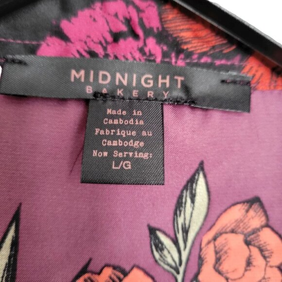 Midnight Bakery Floral Satin PJ Set Women Size Large - Picture 12 of 12